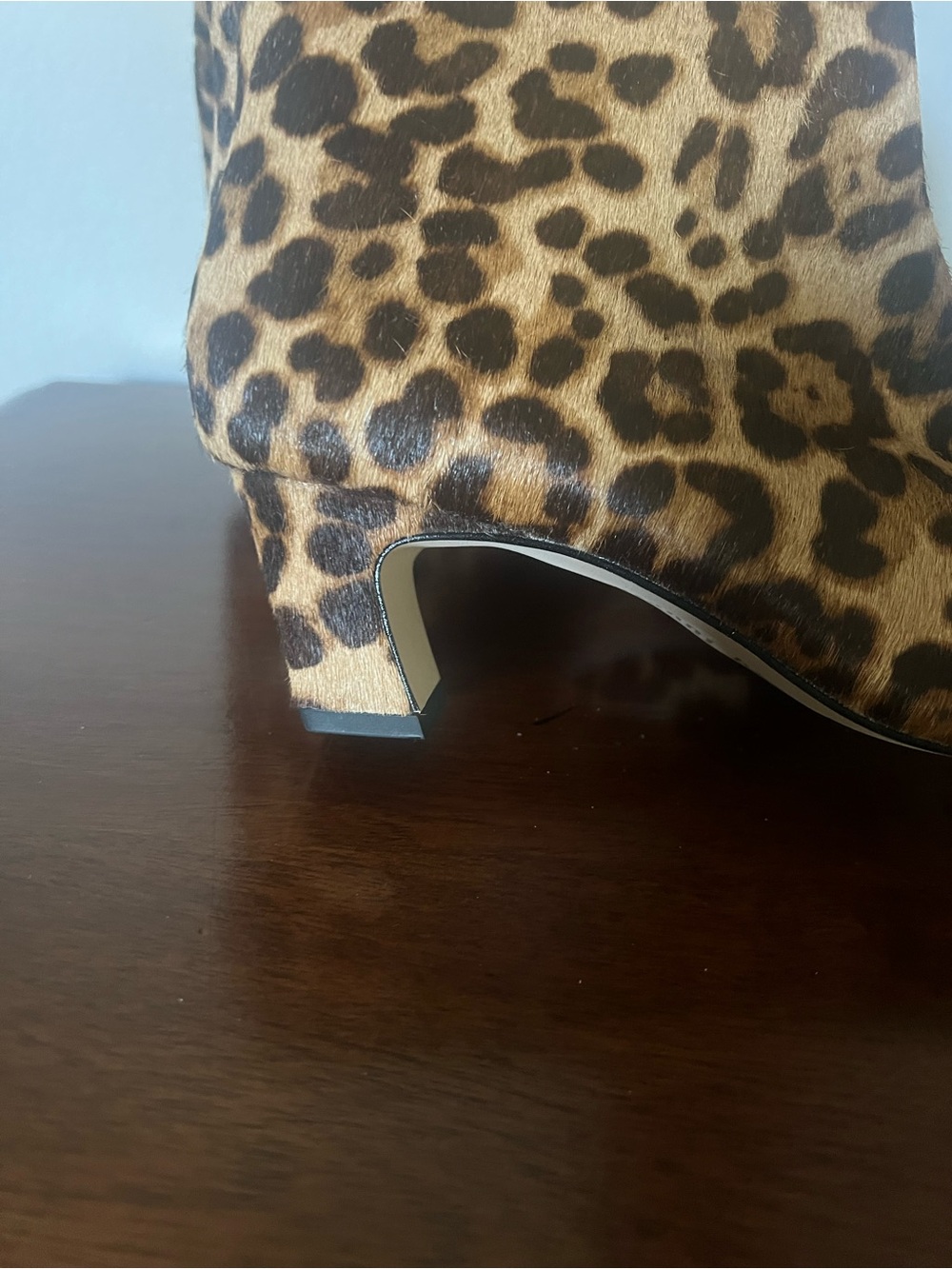 Gianni Bini Leopard-Print Knee Boots in Tan and Black - Picture 6 of 9